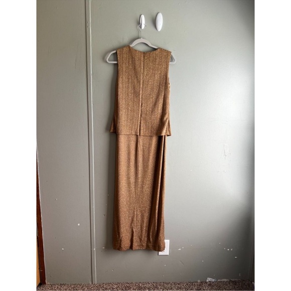 Alex Evenings Gold Bronze Shimmer Evening Gown 2 Piece Set Wedding Event - 8 - Picture 9 of 9